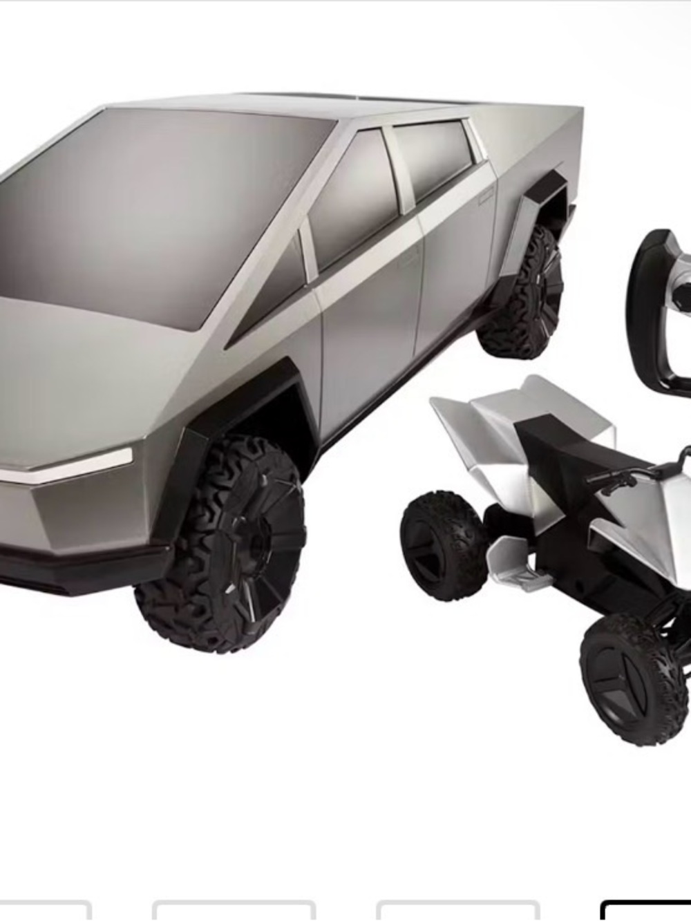 Hot Wheels RC Cybertruck-Style Remote Control Car in Gray - Picture 4 of 4